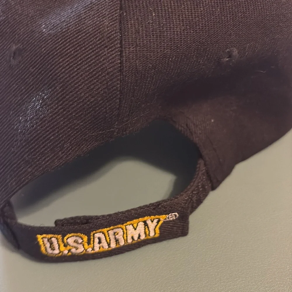 U.S. Army Black Baseball Cap with Yellow Trim